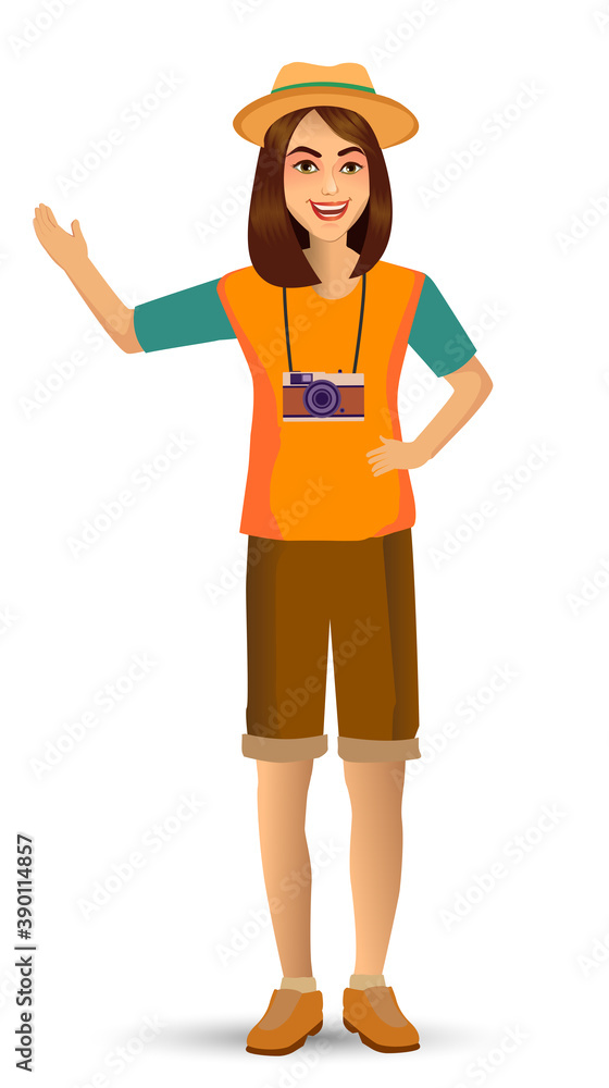 people vacation, woman in traveling. Design template elements. celebrations holidays and activities isolated vector illustration