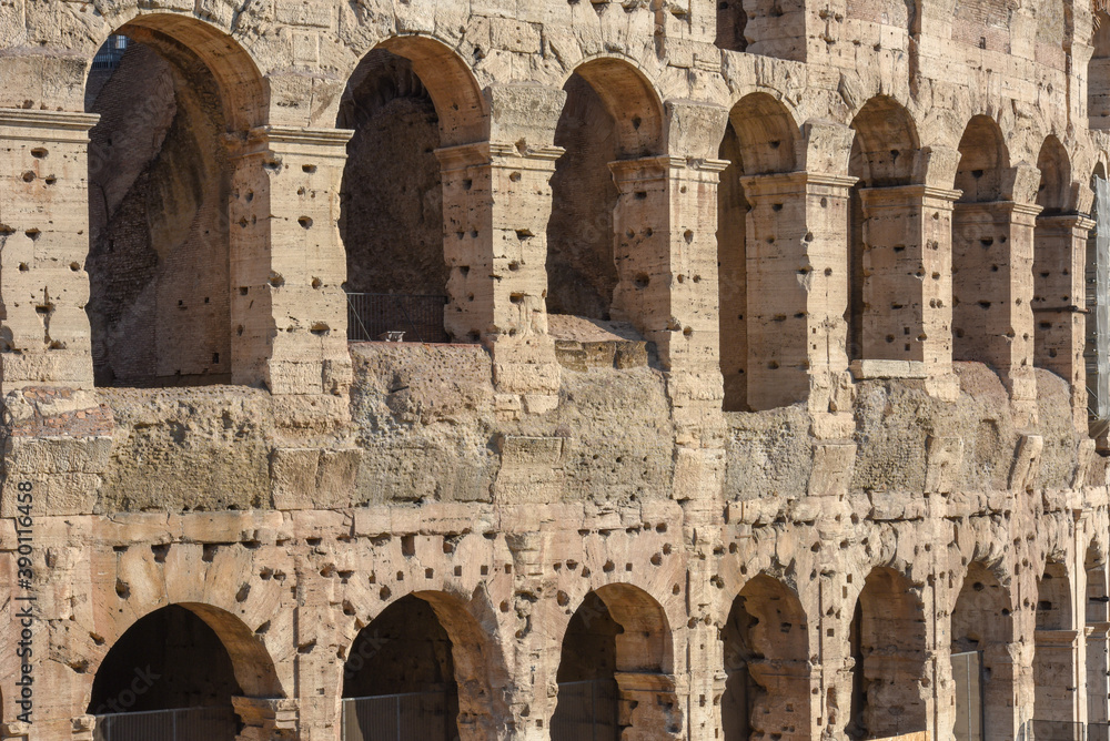 Detail of the roman Colossum in Roma, Italy