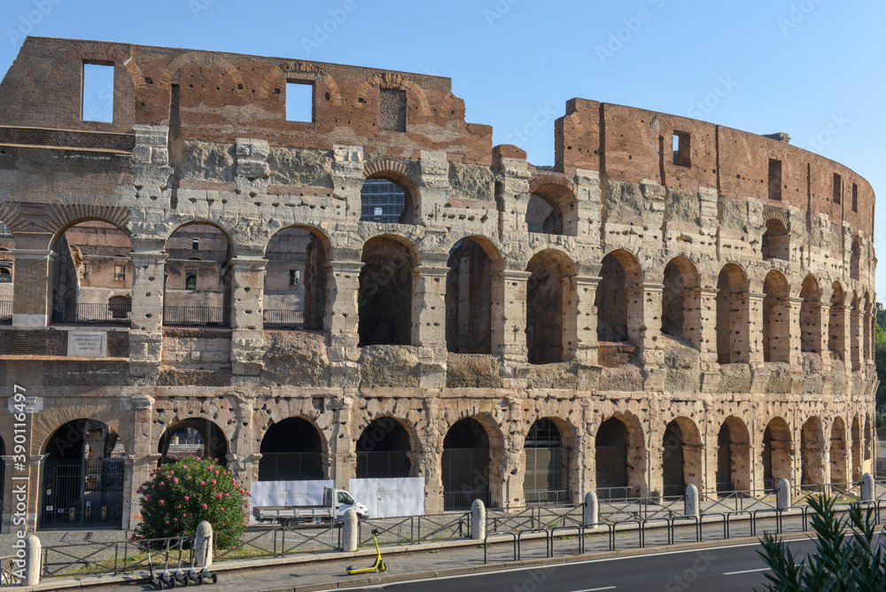 View at roman Colossum in Roma, Italy