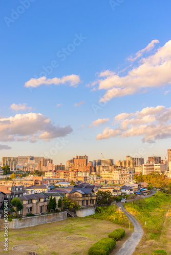 夕刻の仙台 中の瀬橋より望む