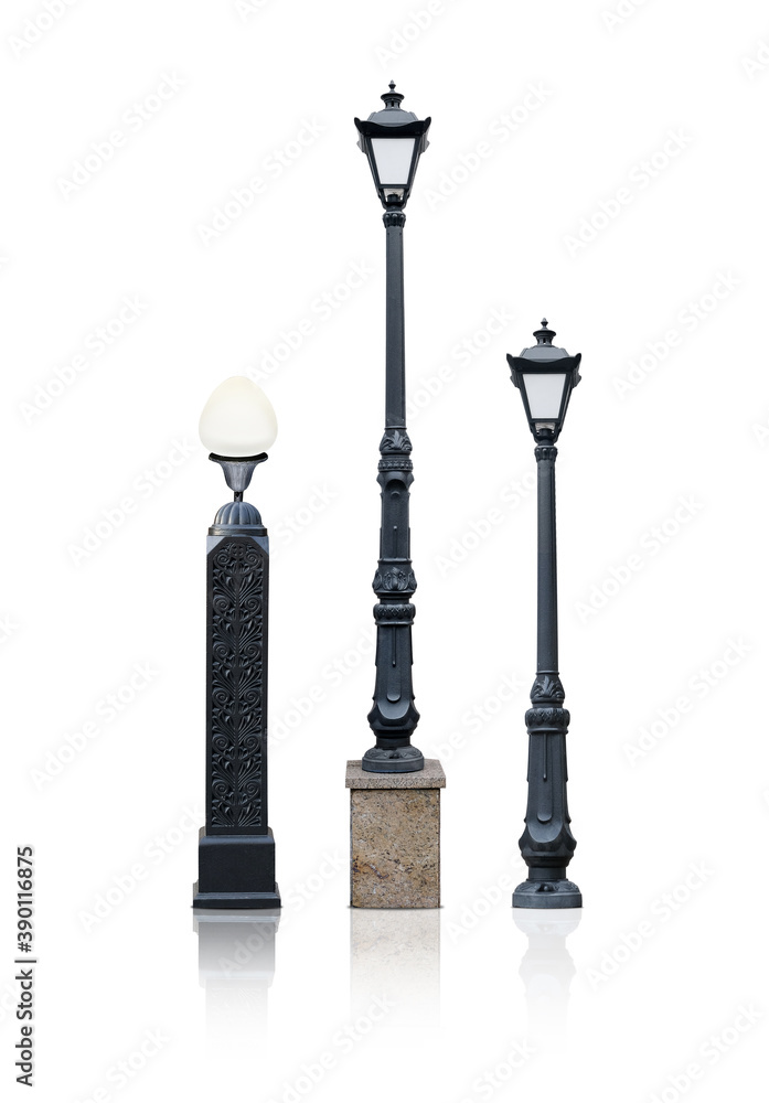 Street lamp isolated on a white background. Design element with clipping path Street lamp isolated on a white background. Design element with clipping path