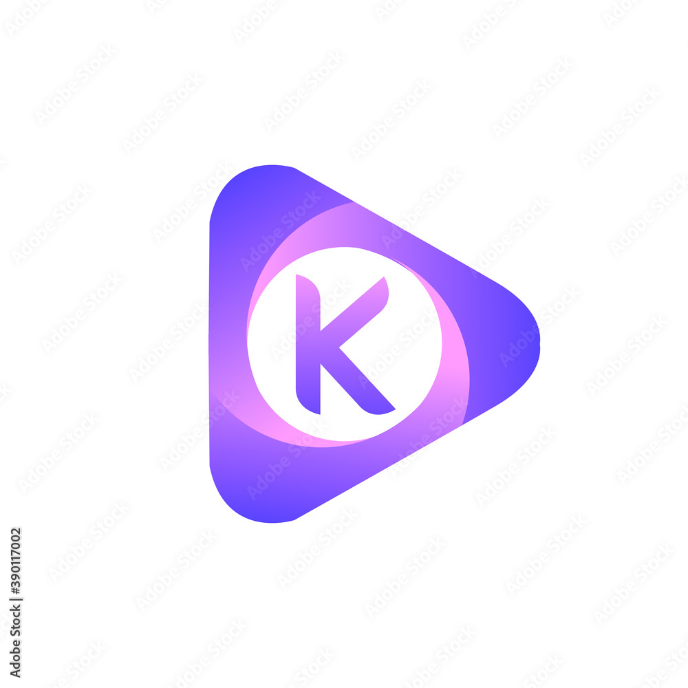 K letter colorful logo in the triangle shape, Vector design template elements for your Business or company identity. K letter colorful logo in the triangle shape, Vector design template elements for your Business or company identity.