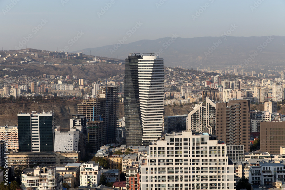 Fototapeta premium Tbilisi Vake development buildings cement constructions 2020 2021