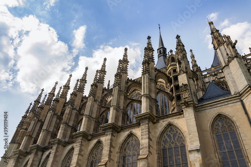 Roman Catholic Saint Barbaras Church in Kutna Hora, sunny summer day, Czech Republic