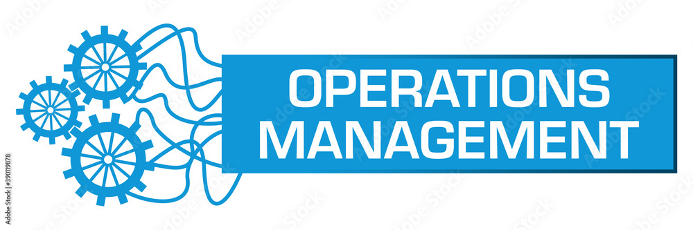 Fototapeta premium Operations Management Gears Random Lines Box Horizontal