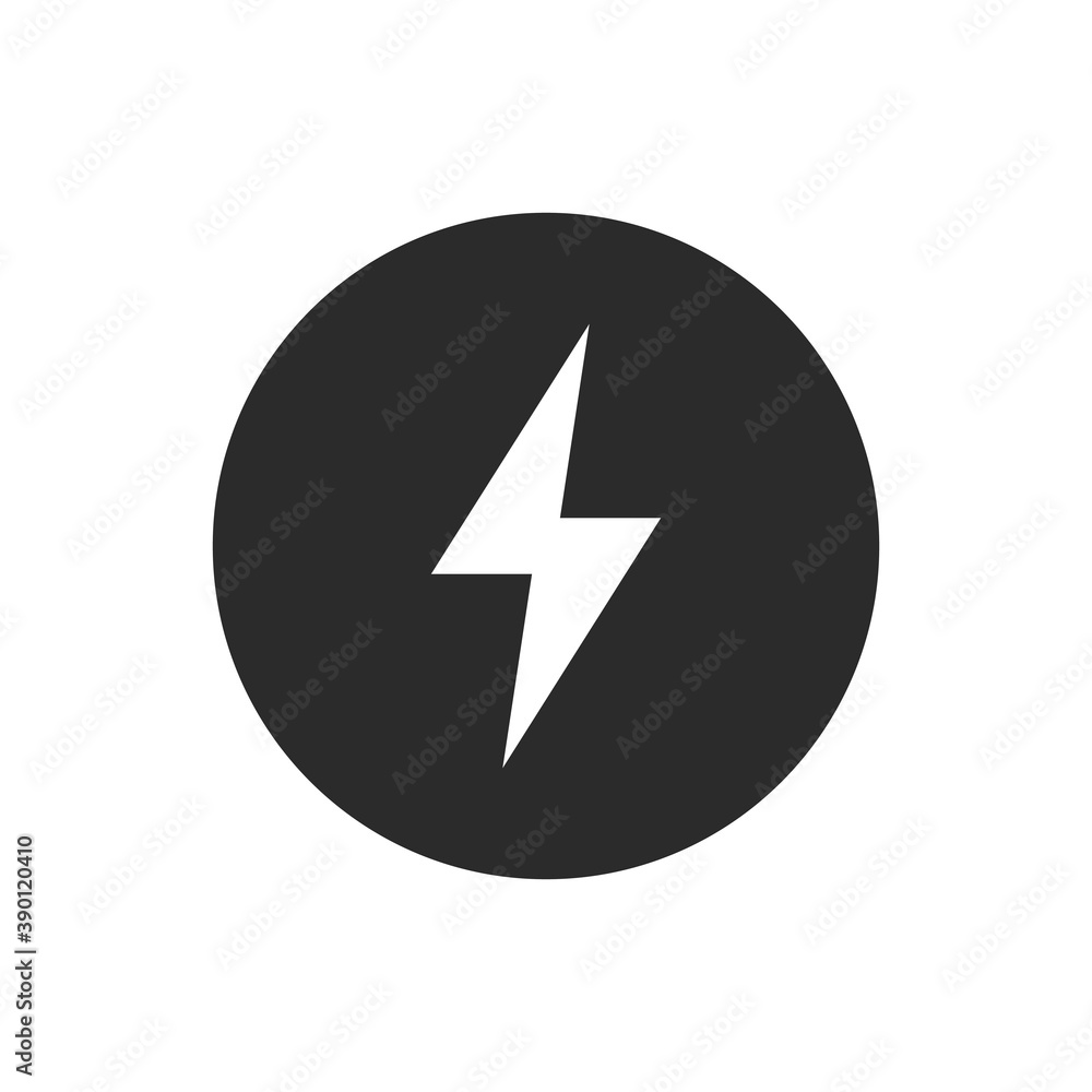 Lightning button vector icon Lightning button vector icon