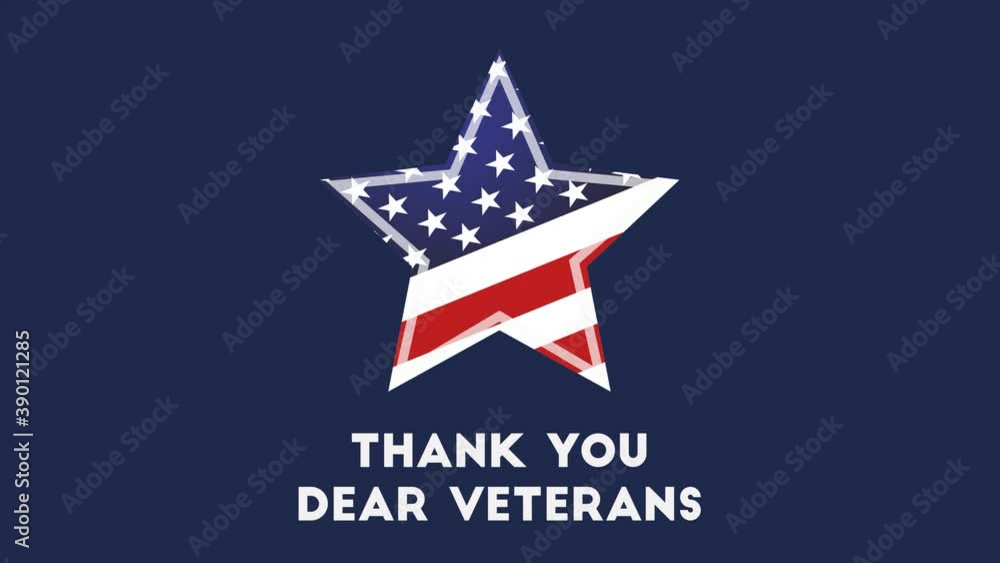 Animation of American flag waving over Happy Veterans Day Animation of American flag waving over Happy Veterans Day