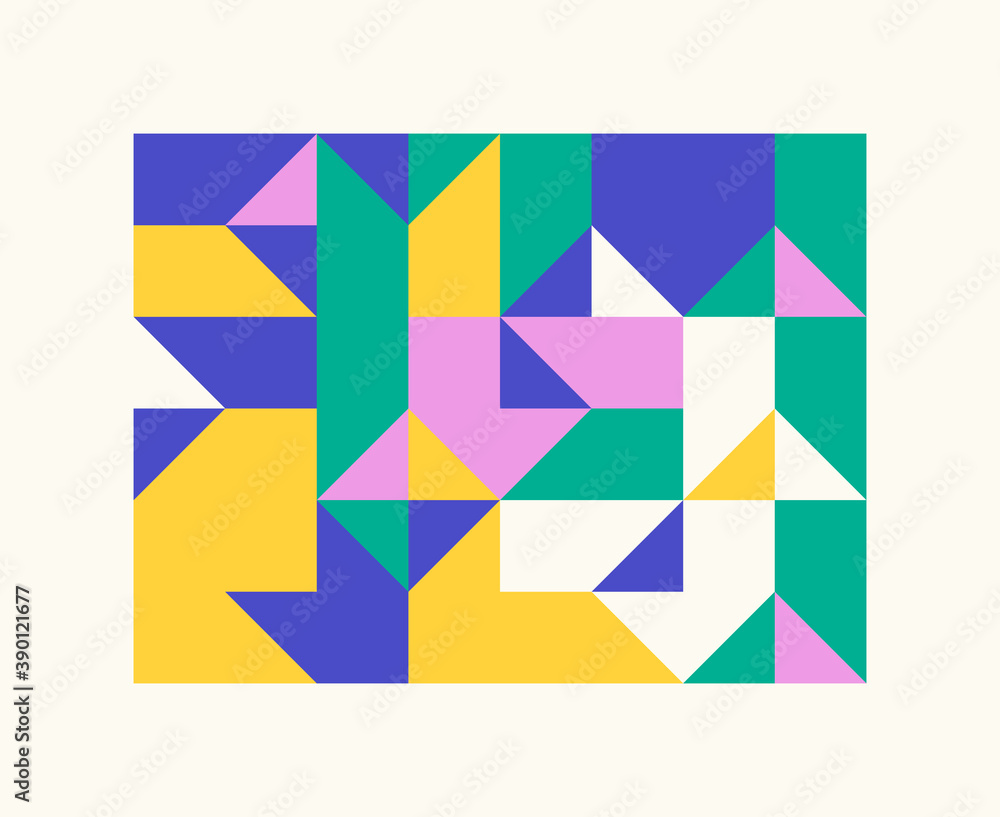 Fototapeta premium Abstract Colorful Vector Pattern Design With Simple Geometric Forms