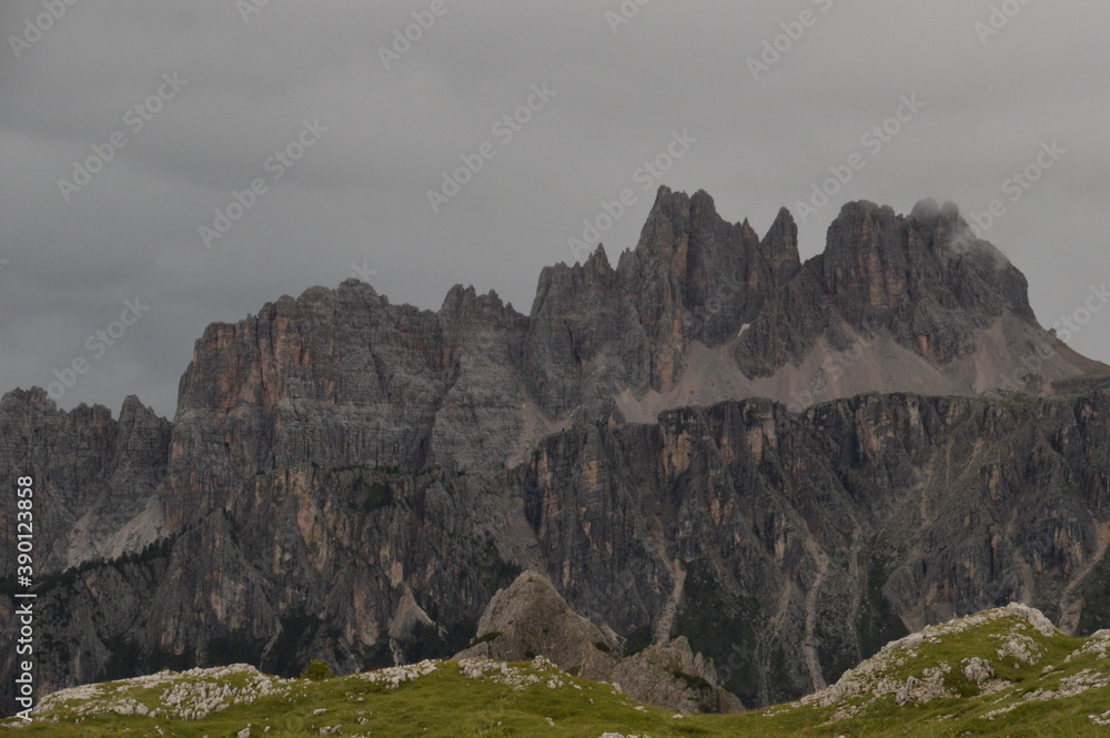 Hiking and climbing on the Via Ferrata trails around Cortina in the Dolomite Mountains of Northern Italy