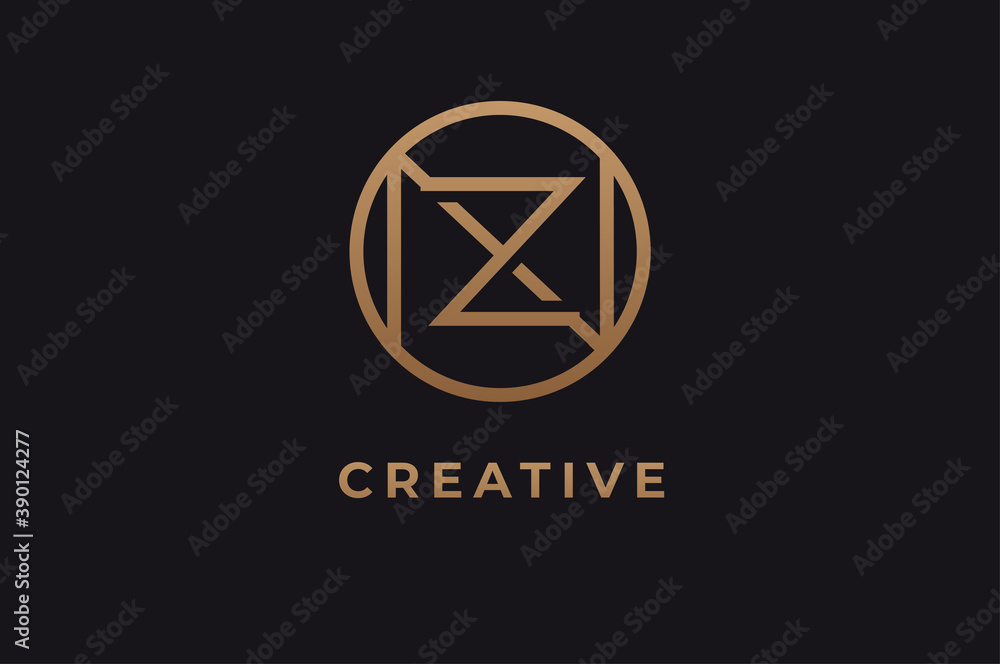 Fototapeta premium Abstract initial letter N and Z logo,usable for branding and business logos, Flat Logo Design Template, vector illustration