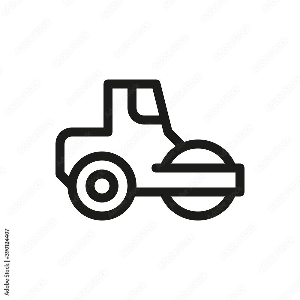 Asphalt roller isolated icon, road construction roller outline vector icon with editable stroke Asphalt roller isolated icon, road construction roller outline vector icon with editable stroke