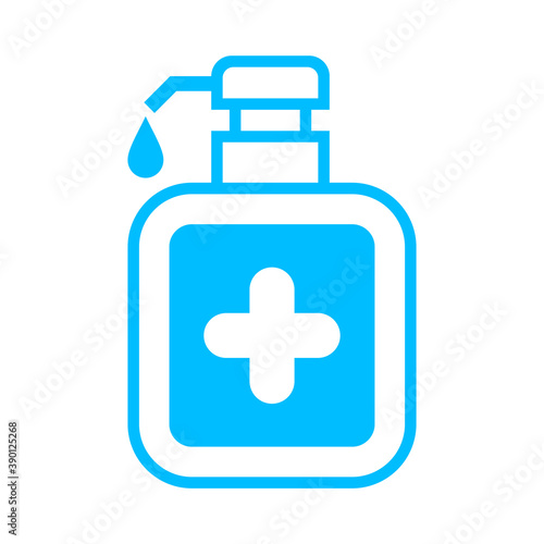 alcohol cleaning gel bottle and cross icon isolated on white, bottle pump hand wash gel symbol, soap gel icon, cleaning gel bottle