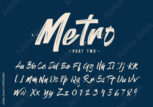 Vector Illustration Grunge Script Typography. Modern Hand Drawn Font
