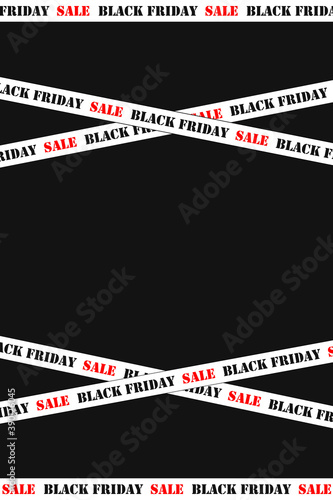 Concept for Black Friday. Ads that inform you about Black Friday. Graphic print for packaging paper, banner, flyer, invitation, flyer, invitation, website, online store, discount coupon.