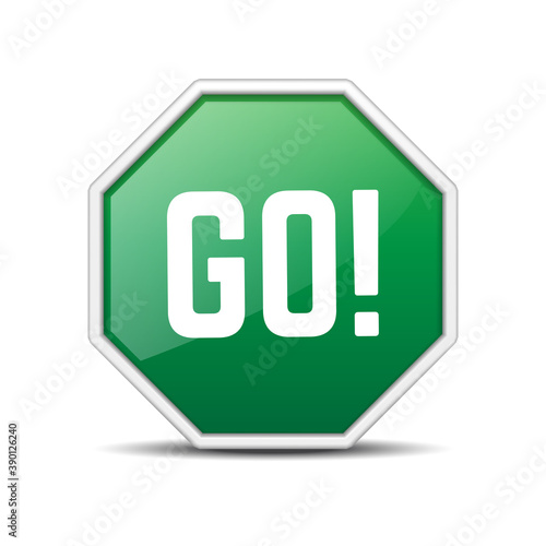 green go sign icon collection