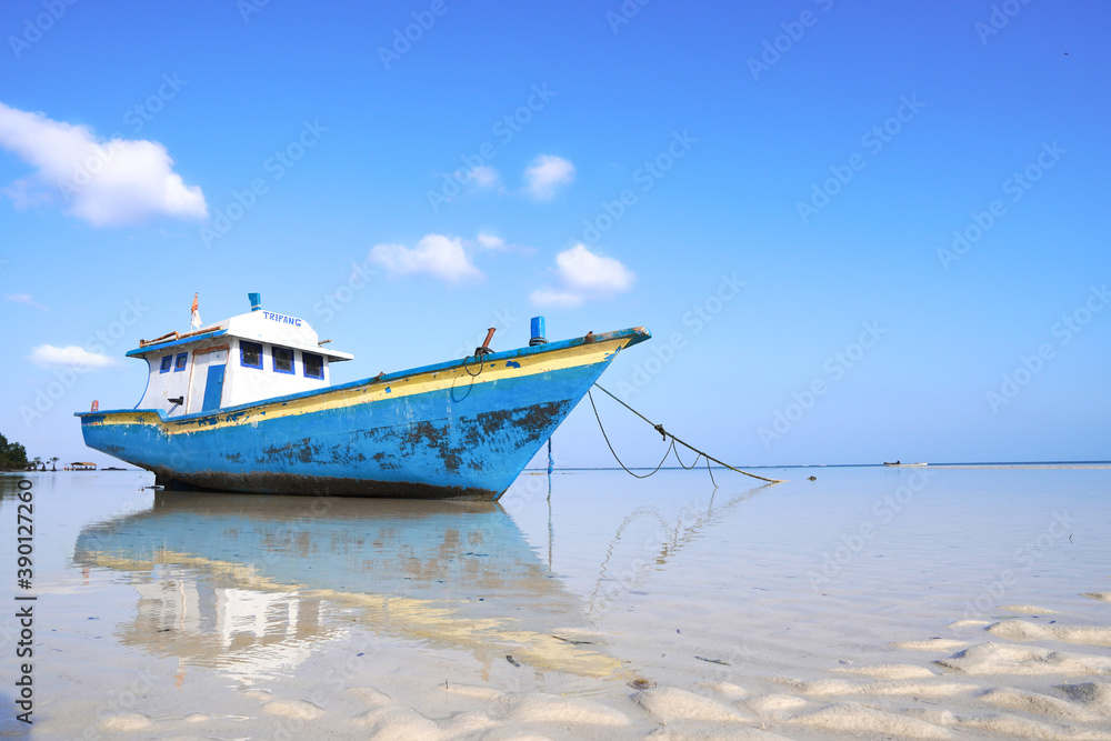 Fototapeta premium boat on the beach