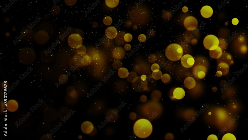 gold particles abstract background with shining golden Floating Dust ...