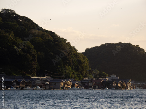伊根の舟屋　夕景