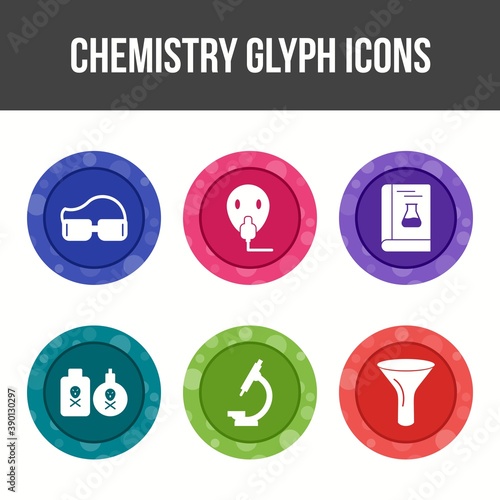 Unique Chemistry Glyph Vector Icon Set