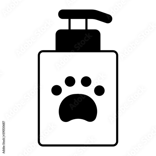 Pet Bathing Shampoo, Grooming Services Concept Vector Icon Design, Animal foster care and Shelter Symbol on White Background 