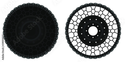 Flexible Airless Wheel in vector