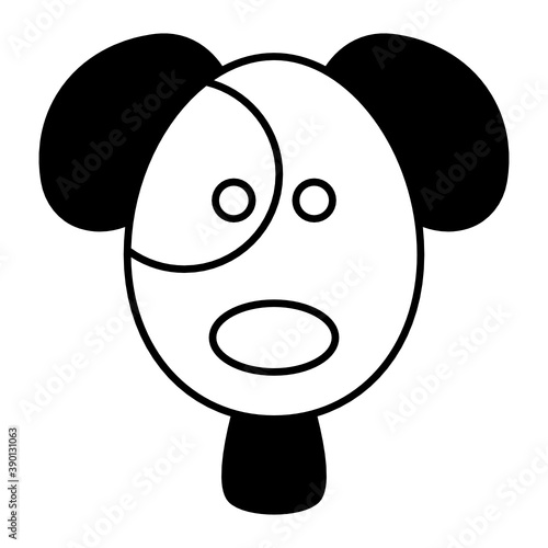 Zoo Puppy Face Concept Vector Glyph Icon Design, Animal foster care and Shelter Symbol on White Background 