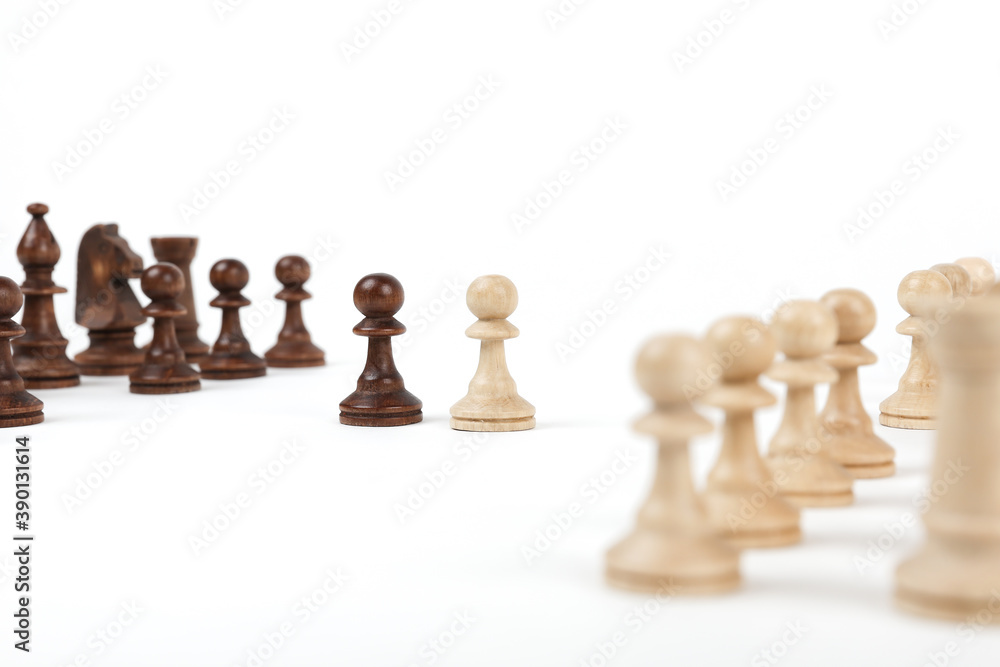 combinations with chess pieces on white background combinations with chess pieces on white background