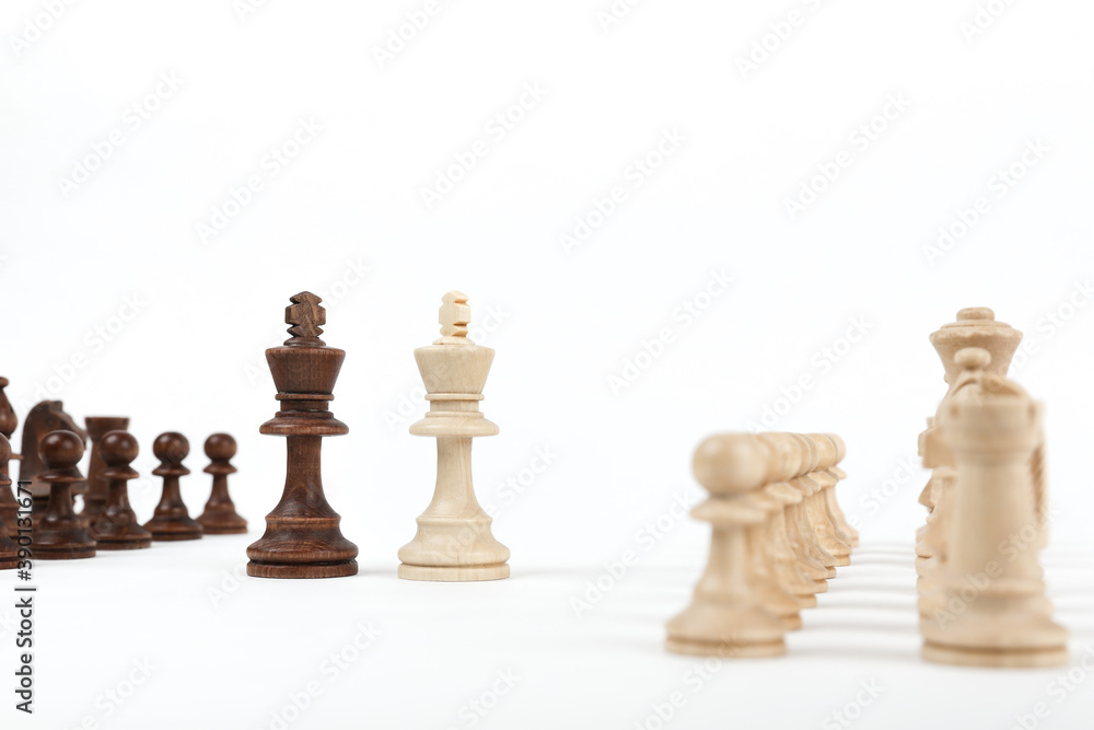 combinations with chess pieces on white background combinations with chess pieces on white background