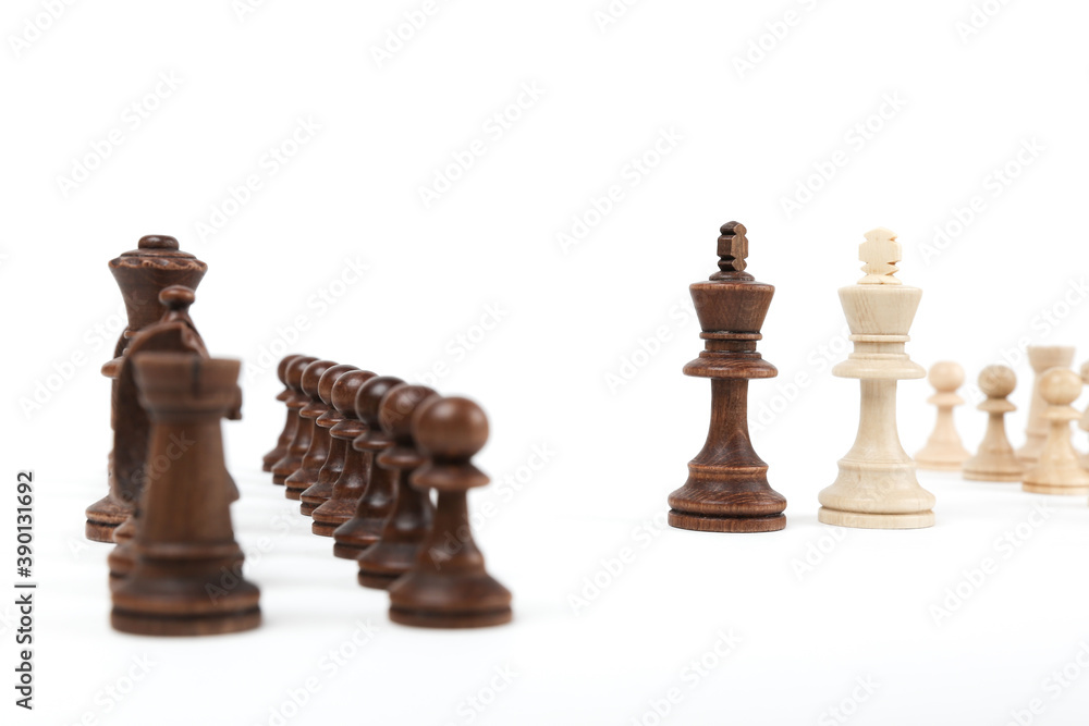 combinations with chess pieces on white background combinations with chess pieces on white background