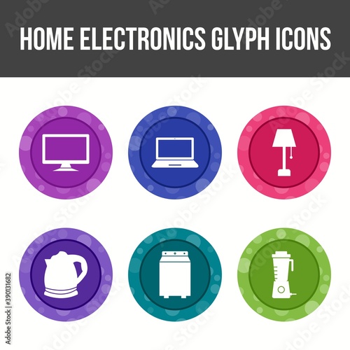 Unique Home Electronics Glyph Icon Set photo