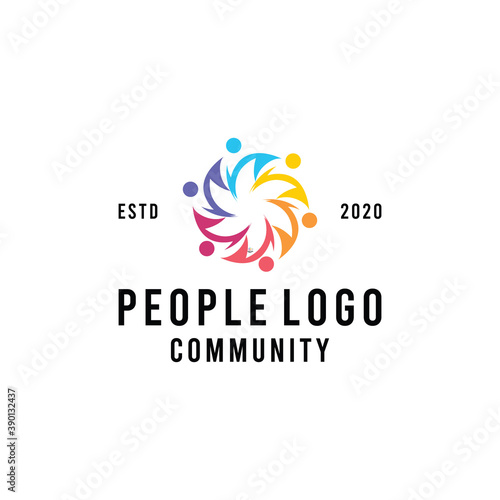 Colorful Community Circle Logo design Vector