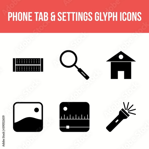 Phone Tab and Settings Vector Icon Set photo