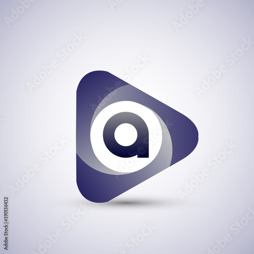 Free Download logo letter A rounded in the triangle shape, Vector design template elements for your Business or company identity. - GFXLoad