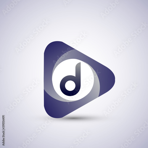 Free Download logo letter D rounded in the triangle shape, Vector design template elements for your Business or company identity. - GFXLoad