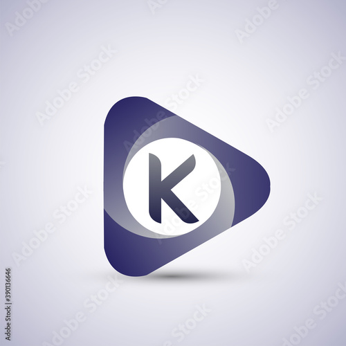 Free Download logo letter K rounded in the triangle shape, Vector design template elements for your Business or company identity. - GFXLoad
