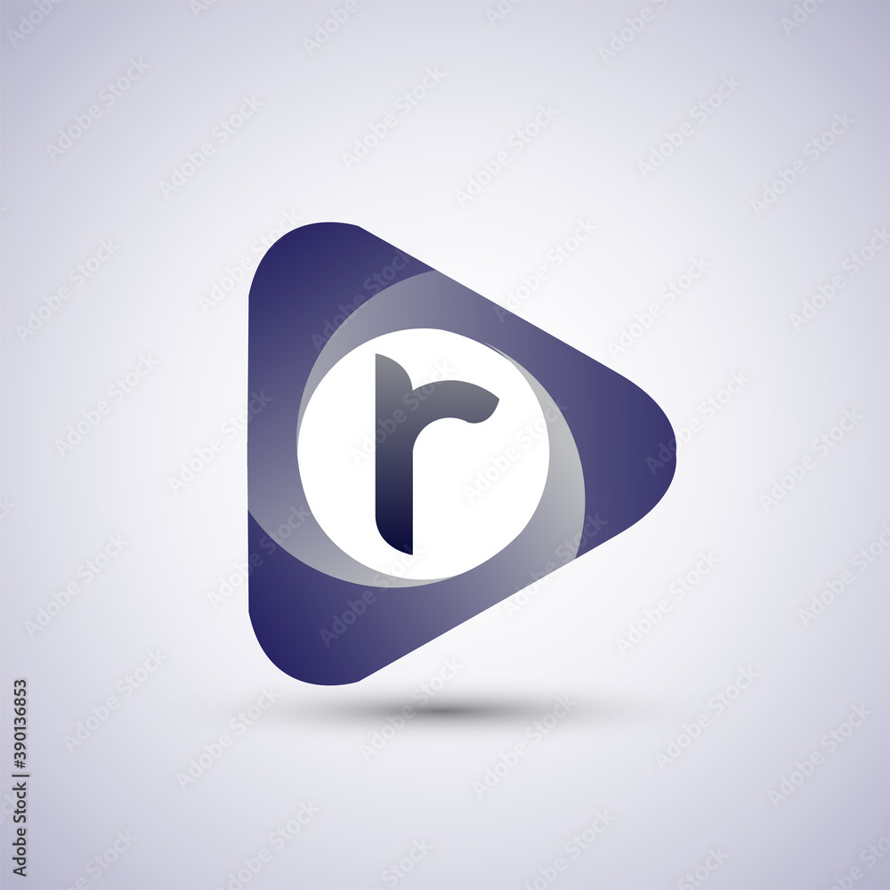 logo letter R rounded in the triangle shape, Vector design template elements for your Business or company identity. logo letter R rounded in the triangle shape, Vector design template elements for your Business or company identity.