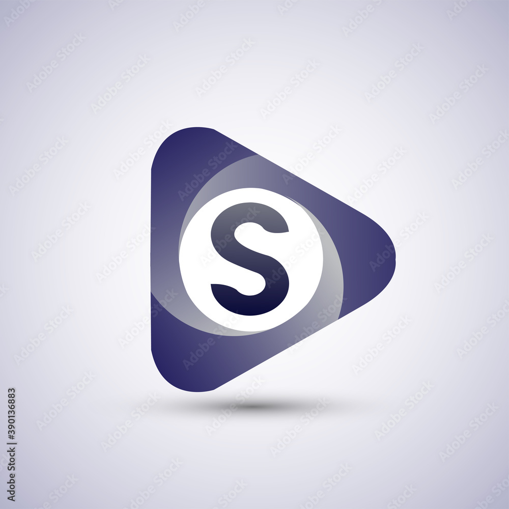 logo letter S rounded in the triangle shape, Vector design template elements for your Business or company identity. logo letter S rounded in the triangle shape, Vector design template elements for your Business or company identity.