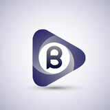 logo letter B rounded in the triangle shape, Vector design template elements for your Business or company identity.