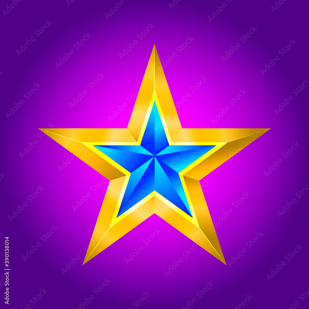 Obraz premium Abstract star background. Overlying star shapes in blue New year Christmas