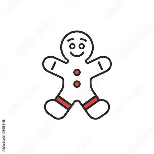 Gingerbread Man Vector Illustration Icon  