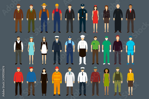 occupation icons set. job and employments concept. vector