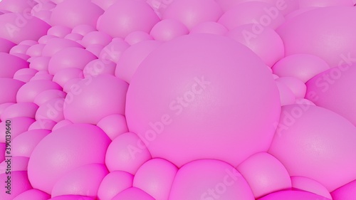 Abstract background of pink bubbles 3d illustration © Annuitti