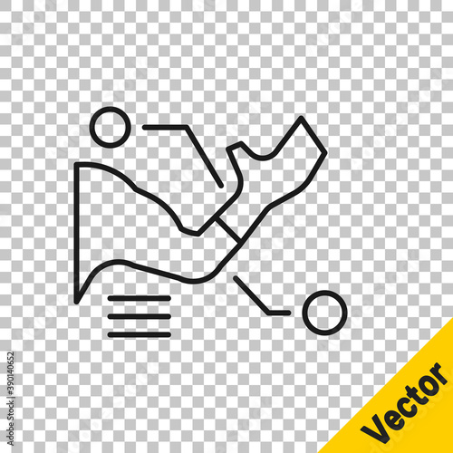 Black line Prosthesis hand icon isolated on transparent background. Futuristic concept of bionic arm, robotic mechanical hand. Vector.