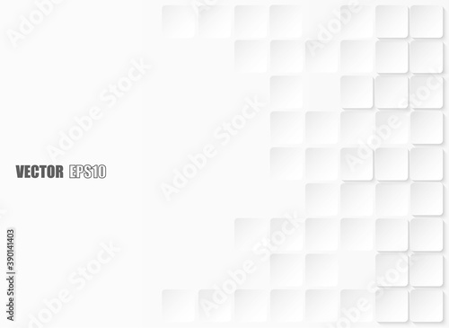 Abstract paper square white Background ,light and shadow. Vector.