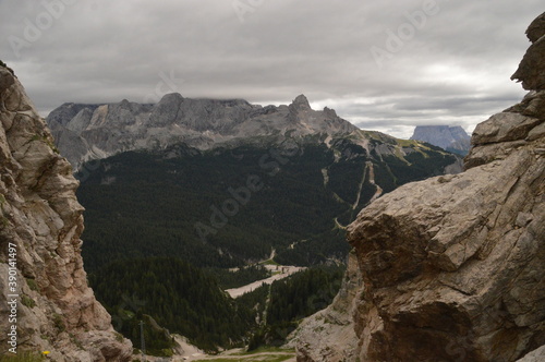 Hiking and climbing at the stunning Passo Giau in the Dolomite mountains of Northern Italy © ChrisOvergaard