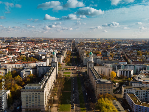 Berlin Friedrichshain, Karl Marx Allee aerial view © nizo
