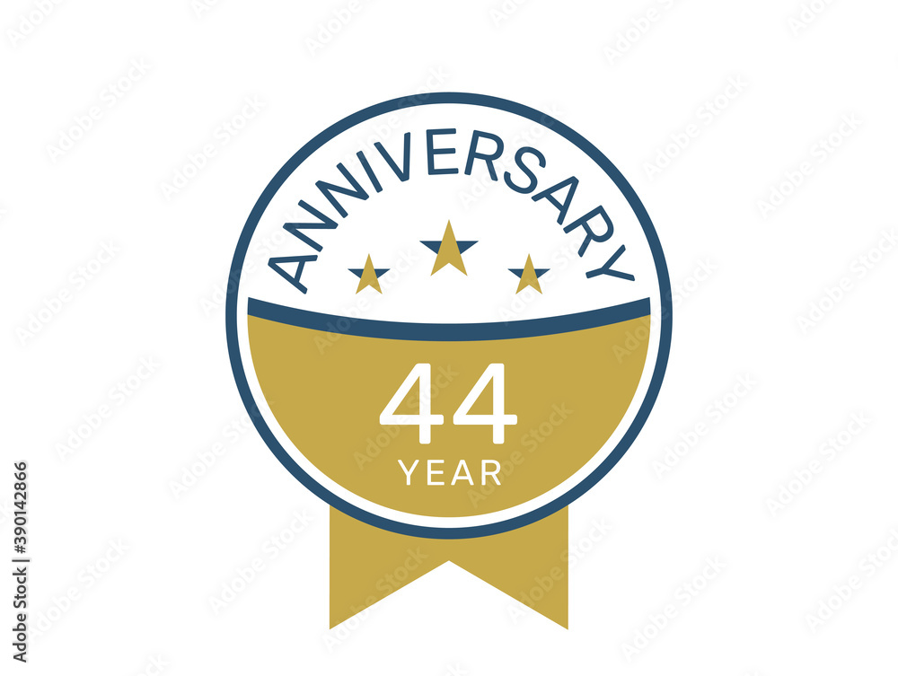 Obraz premium 44 anniversary logo vector templates, 44 years anniversary design 