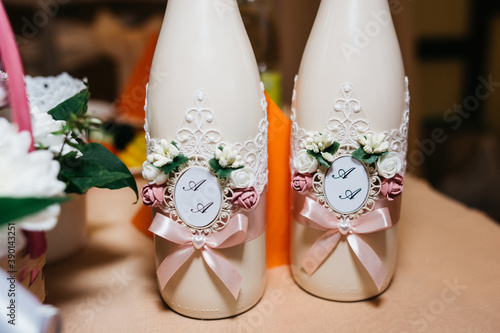 wedding decor bottle decorations names of bride and groom
