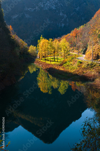 an Idyllic fall landscape in Garfagnana, Tuscany photo