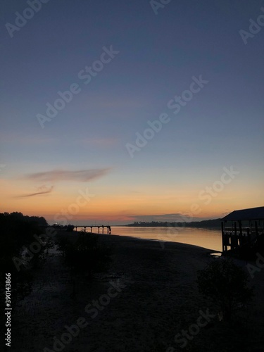 calming and beautiful sunrise at the ferry terminal © RUMEE
